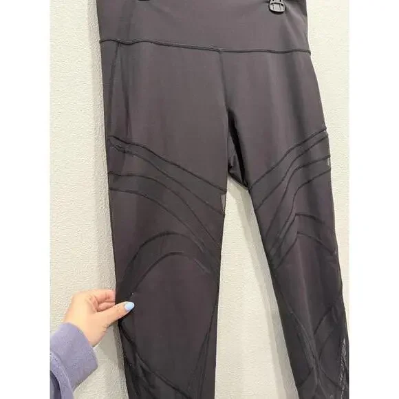 Lululemon X Wunder Under Ultra High Rise Mesh Workout Leggings, Size 14, Black - Picture 4 of 7